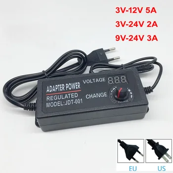 

Adjustable AC to DC 3V-12V 3V-24V 9V-24V Universal adapter with display screen voltage Regulated power supply adatpor 3 12 24 v