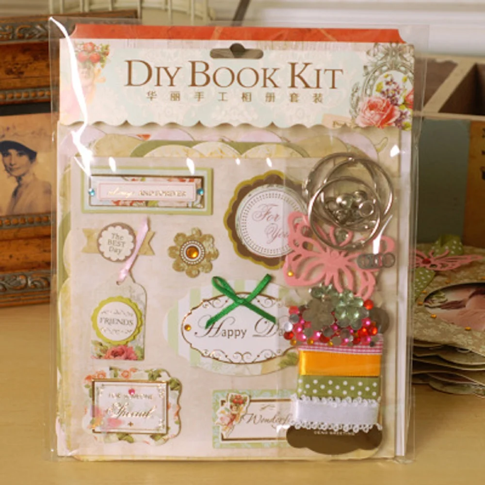 

Eno Greeting vintage mini photo album diy scrapbooking album chipboard album kit gift set
