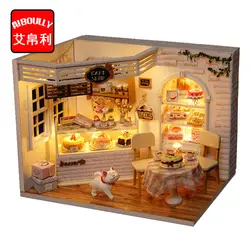 Cuteroom DIY деревянный кукольный дом набор миниатюрный с Кукольный дом Мебель принцесса торт комната сон ангела лучший подарок на день
