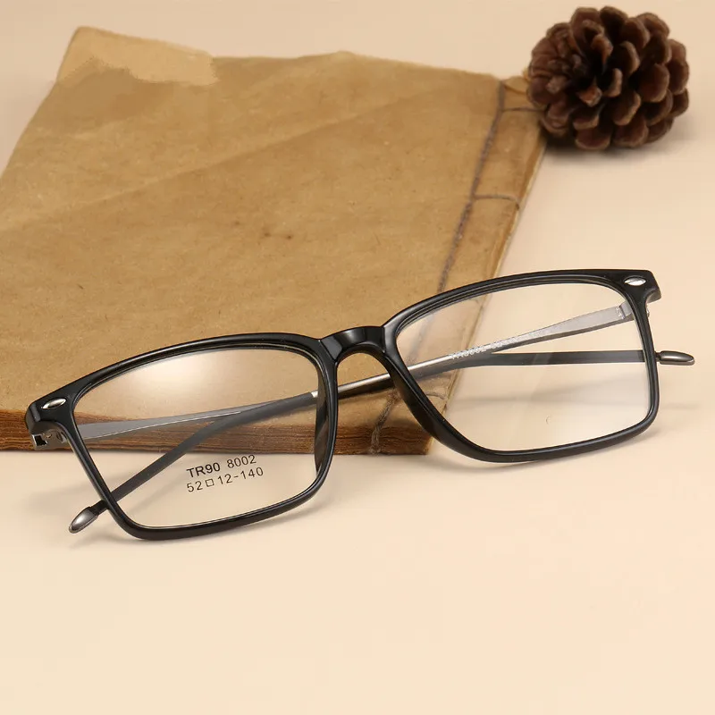 Деловые мужские прямоугольные очки, оправа для очков TR90, комфортная близорукость, прозрачные оптические линзы, простые зеркальные