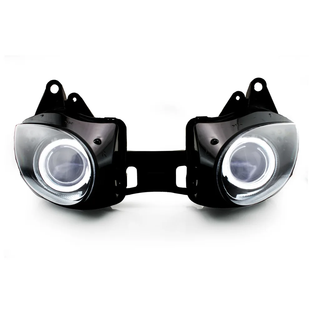 KT Headlight for Kawasaki Ninja ZX6R ZX 6R 2007 2008 LED Angel Eye
