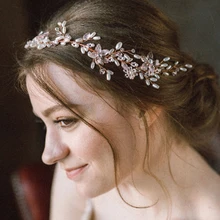 Цветок невесты волосы лоза жемчуг свадебные гребни диадемы повязка Кристалл головной убор для невесты Бисер свадебный головной убор для женщин ювелирные изделия