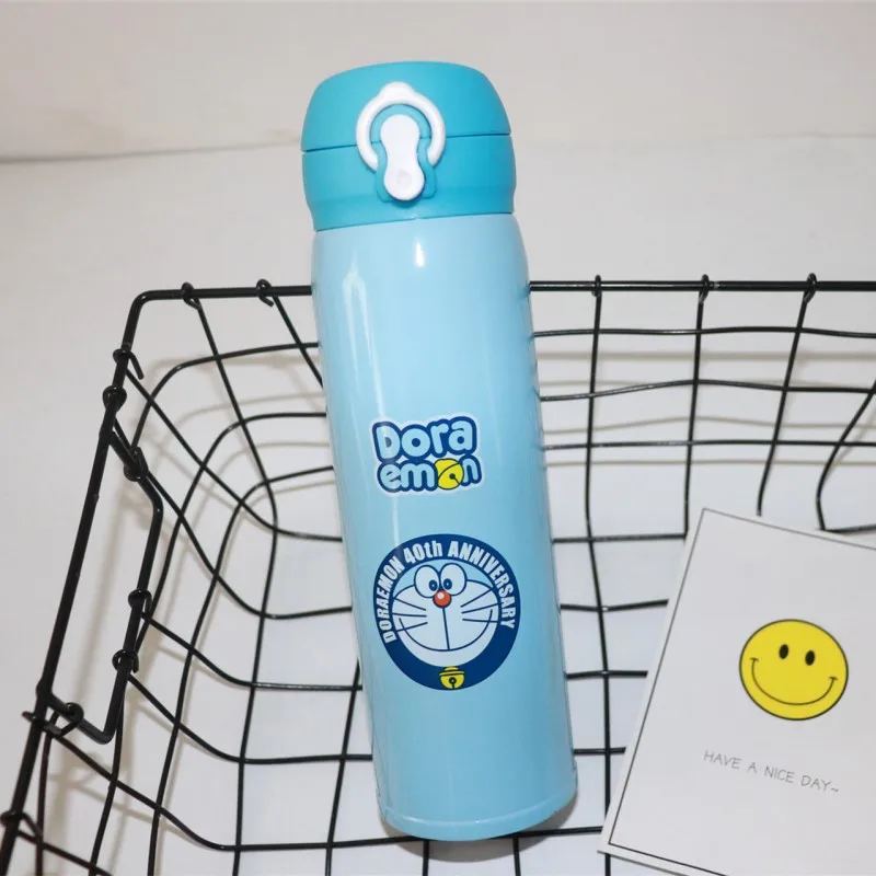 500 мл прекрасный мультфильм Doraemon Mood Expression вакуумная фляжка термос бутылка кофе детский термо бутылка для воды - Цвет: 3