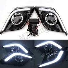 Newest 12V 6000k LED DRL Daytime Running Light for Mazda3 Mazda 3 Axela 2014 2015 2016 Fog Lamp Frame Fog Light Car Styling Newest 12V 6000k LED DRL Daytime Running Light for Mazda3 Mazda 3 Axela 2014 2015 2016 Fog Lamp Frame Fog Light Car Styling