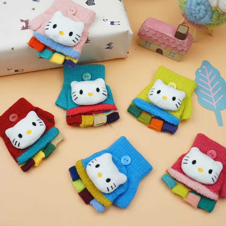 Высокое Качество Зима детская раскладушка перчатки kitty Перчатки Для Мальчиков