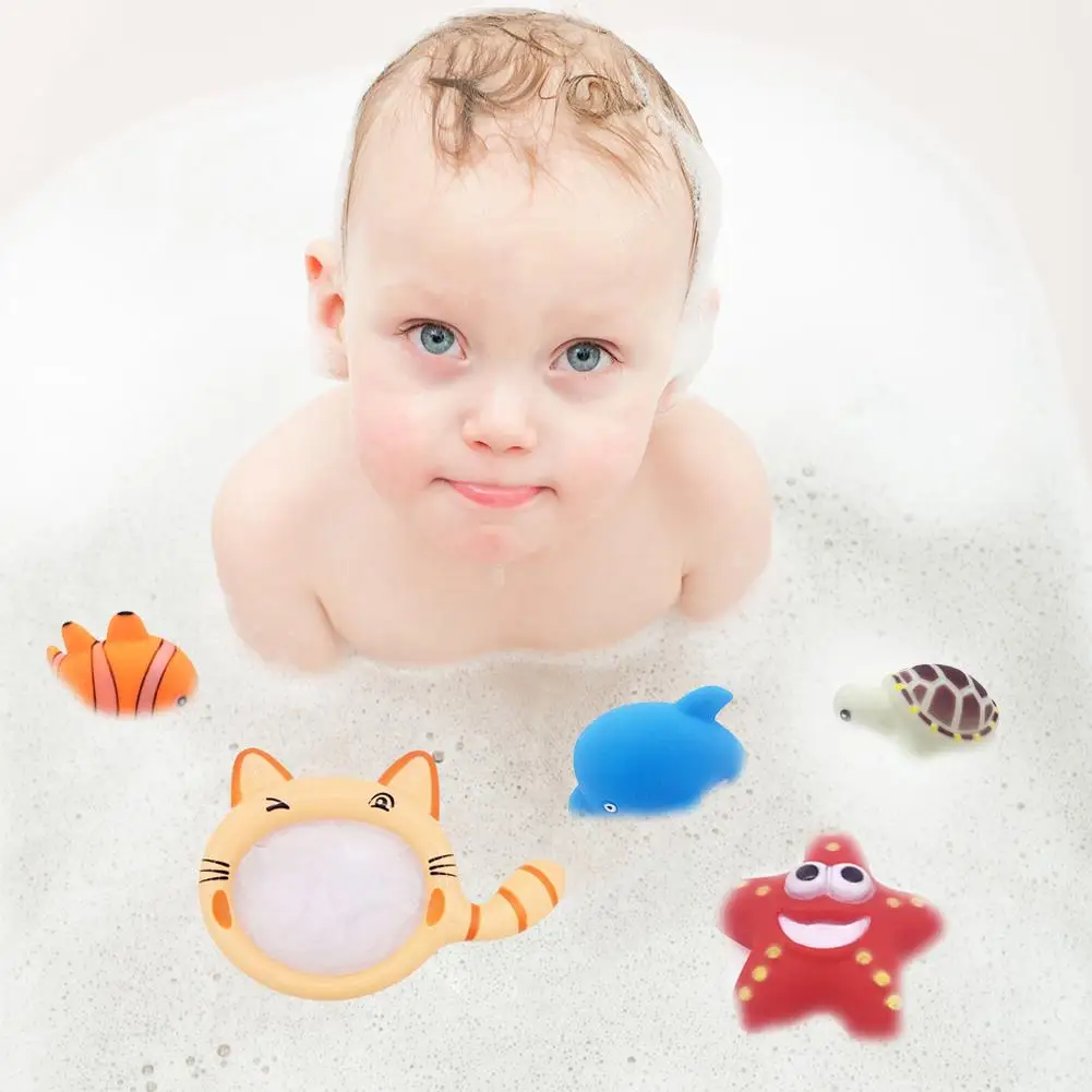 5pcs/set Children's Bath Toy Play Shower Water Fishing Net Toy Set