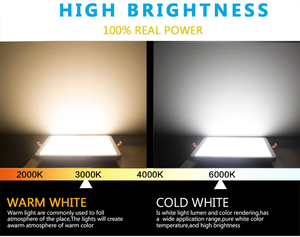 Narrow Frame Led Panel Downlight Dimmable 6w 12w 18w 24w Round Square Ultra Thin Led down light Cold /Warm White Indoor Lighting
