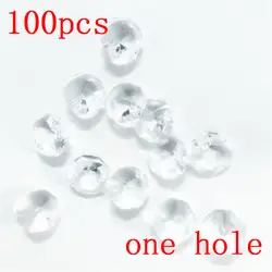100 шт. прозрачный кристалл бисер K9 в 1 отверстие 14 мм хрустальная люстра светильник люстра свободные шарики для продажи