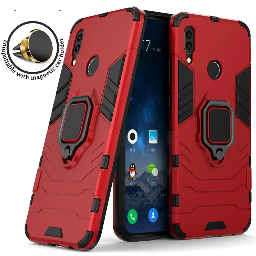 

for Huawei P Smart Z Magnetic Car Mount holder back case p smart+ smart plus 2019 Shockproof Hybrid Armor Ring Holder Cover Case