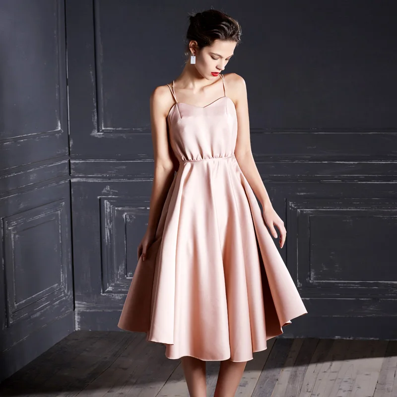 Розовое вечернее платье с открытой спиной Летнее сексуальное бальное платье с открытой спиной и без рукавов Платье с бретельками и оборками