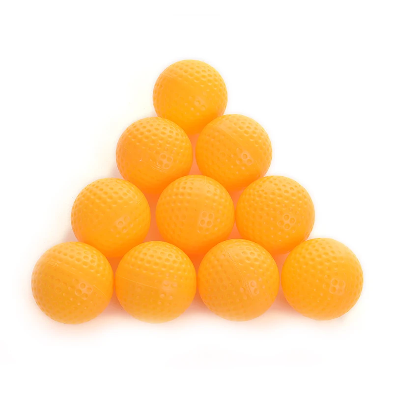 10 шт./партия, желтые пластиковые эластичные мячи для гольфа, тренировочный мяч для тренировок на открытом воздухе, Новое поступление