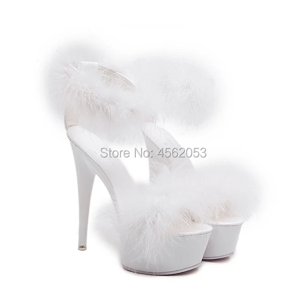 white heels fluffy