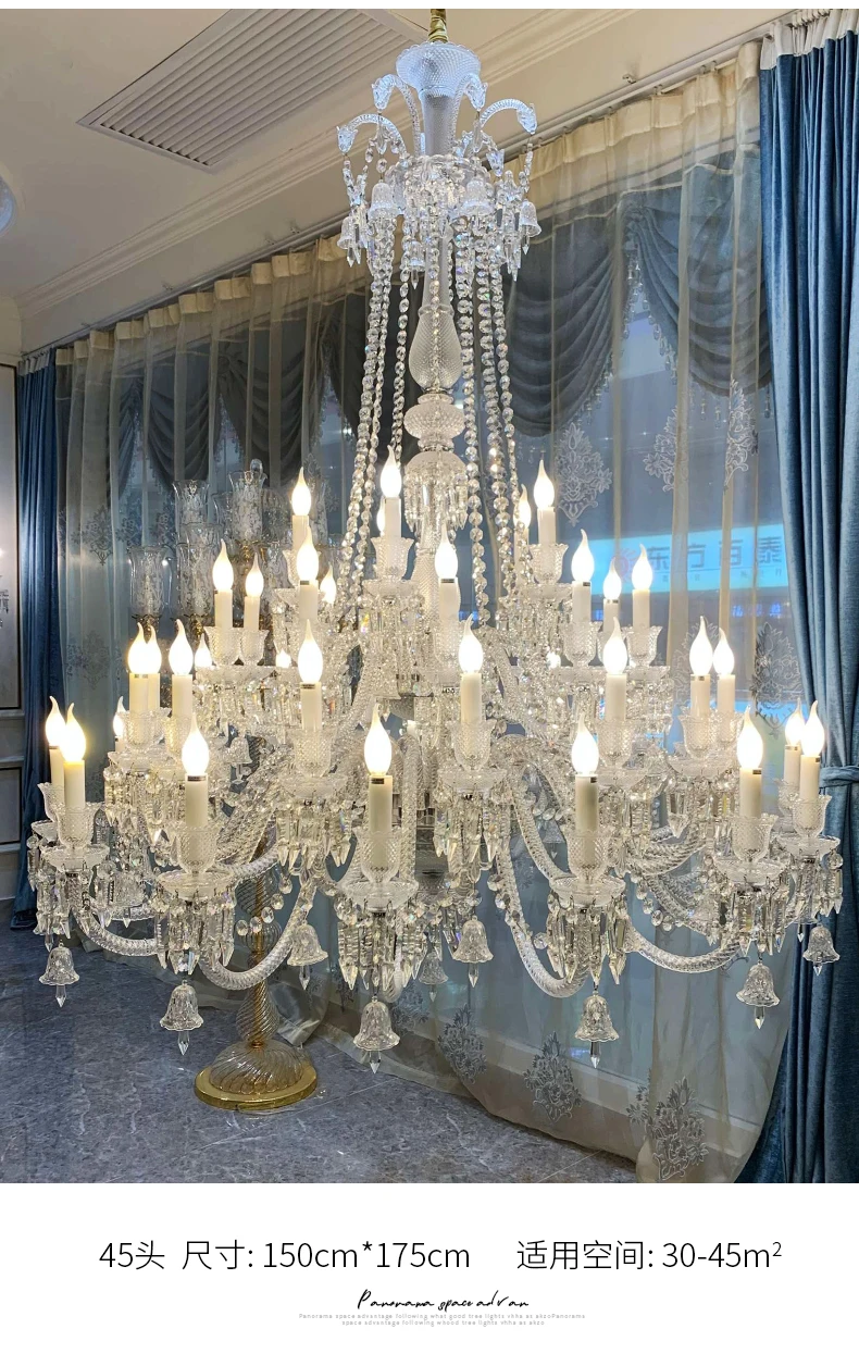 Современный светодиодный хрустальный канделябр Baccarat crystal drop lighting роскошный отель Гостиная вилла Лофт люстра