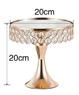 Серебряная Золотая Хрустальная подставка для торта с гальваническим зеркалом для украшения дома, свадьбы, вечеринки, подставка для кексов - Цвет: Golden S