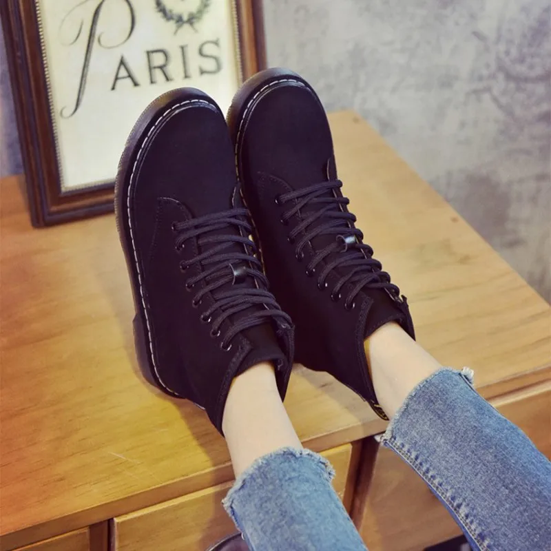 COOTELILI Winter Boots Women Ankle Boots Female Fashion Suede Leather Platform Woman Shoes Plus Size Shoes For Women 35-40 (14)