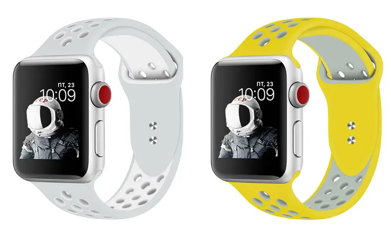 Хохлатый ремешок для спортивных часов для Apple Watch 4 Band 44 мм 40 мм correa iwatch Nike series 4 3 2 1 силиконовый браслет на запястье ремешок для часов