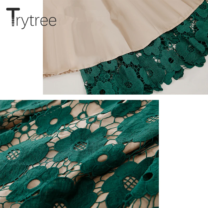 Женская кружевная юбка Trytree с цветочным принтом и эластичной резинкой на талии а