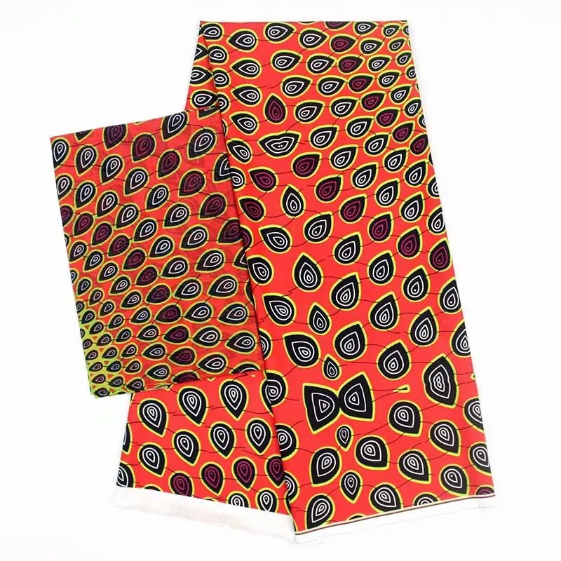 

YBG!2018 Popular Wax fabric Top Quality Vintage Silk wax cloth African Wax Prints Fabric 4+2yards/lot for Party Dress ! L61821