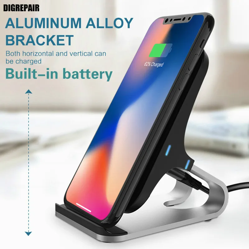 

Qi Wireless Charger Stand Dock for IPhone XS Max XR X 8 Fast Charger USB Wireless Charging for Samsung Galaxy S8 S9 S10 Note 8