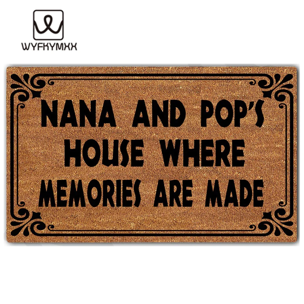 Welcome Mat Indoor/Outdoor Easy Clean Rubber Back Entry Way Doormat for Patio - Nana and Pop's House Where Memories are Made | Дом и сад