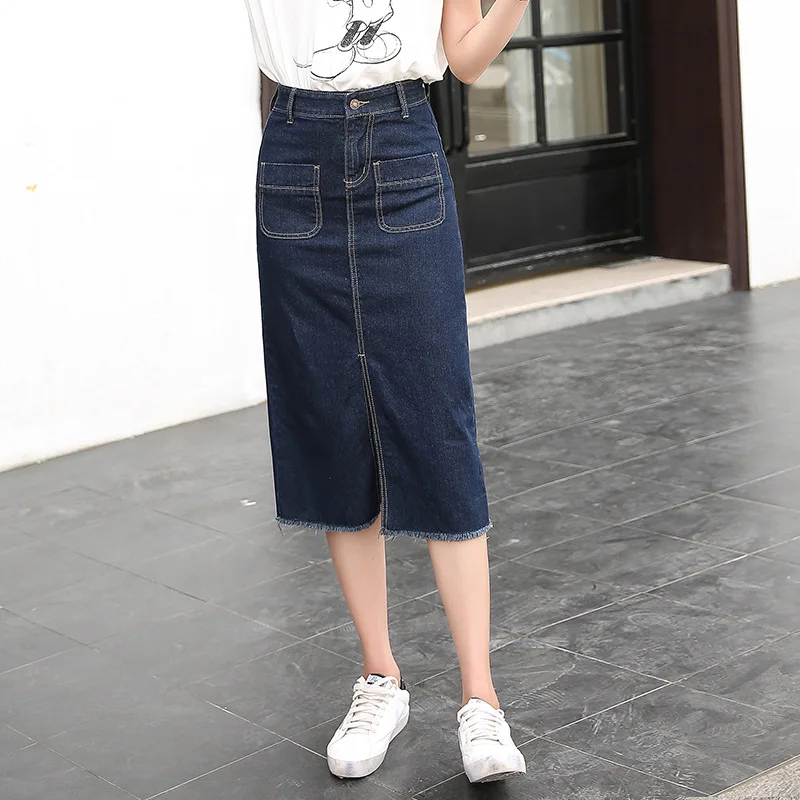 Женская обтягивающая юбка длинные джинсы с разрезом 2019|long skirt|denim skirthip skirt |