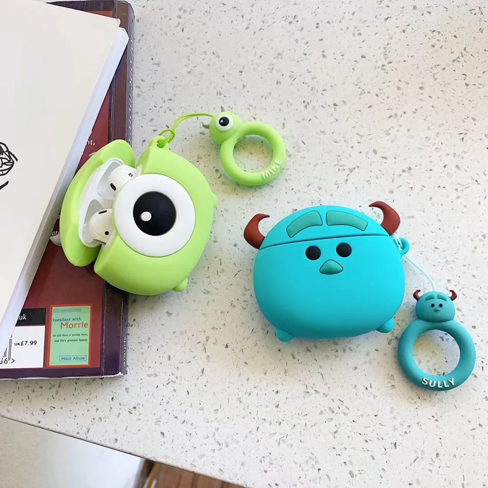 Для AirPods 2 Чехол 3D мультфильм милые наушники Kawaii чехол для Airpods/i10/i11 TWS мягкая защитная крышка с кольцом на палец