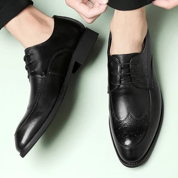 

BVNOBET Genuine Leather Mens Formal Shoes Italian Oxford Shoes For Men Wedding Leather Men Shoes Leather Formal Men'S Oxford