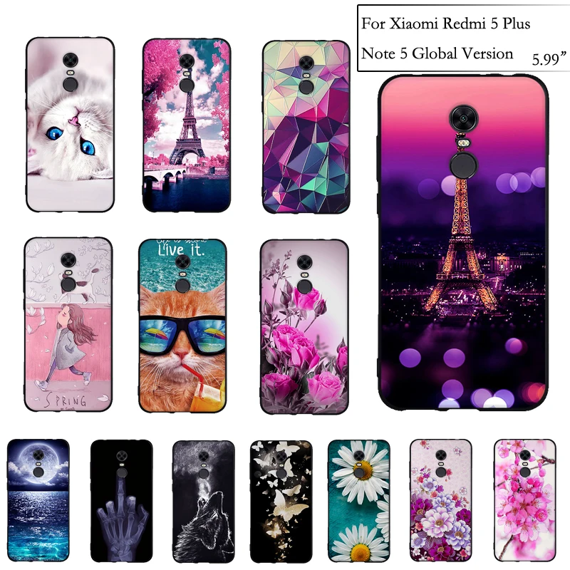 

Case for Xiaomi Redmi Note 5 Redmi 5 Plus Case Cover Soft TPU Silicone Fundas Cover for Xiaomi Redmi 5 Plus Redmi Note 5 Global