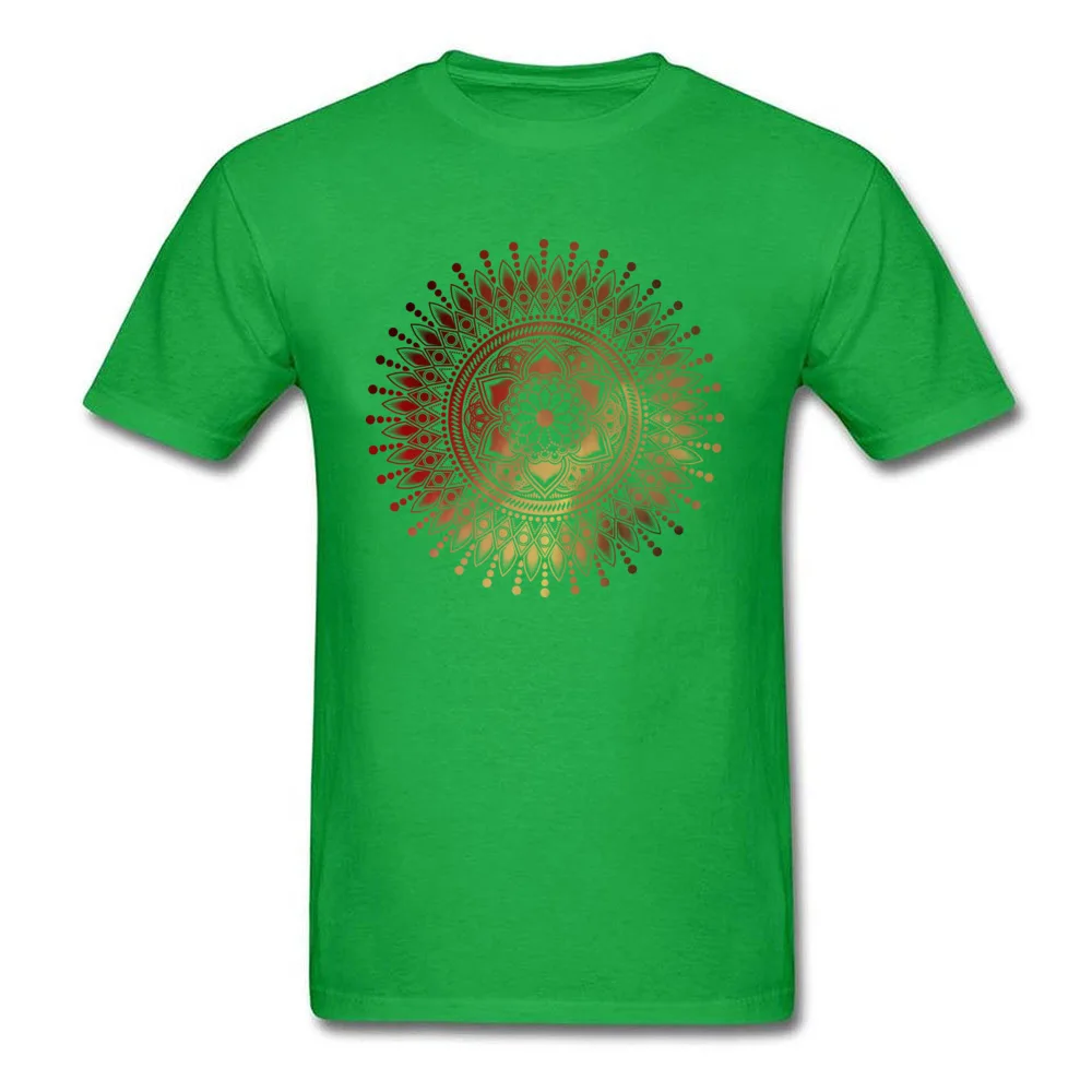 Tees red gold mandala Labor Day Latest Design Short Sleeve Cotton Round Collar Men T-shirts Design T Shirts Free Shipping red gold mandala green