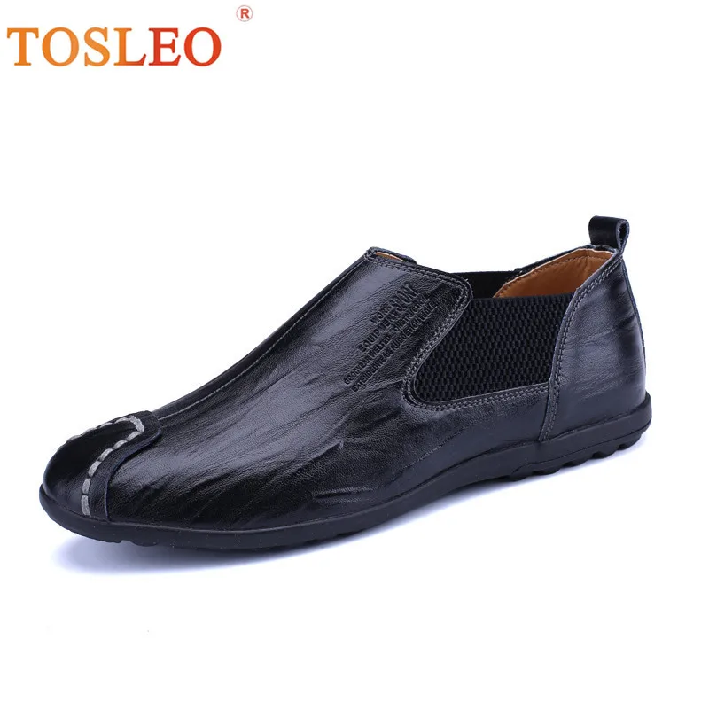 

2018 Spring Men Shoes Casual Comfortable Leather Shoes Men Handmade Breathable Casual Shoes Men Slip On Brown Black Yellow