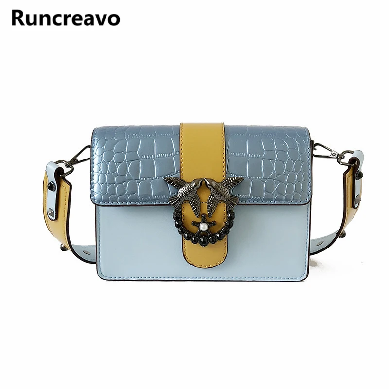 

2018 New Luxury Double Birds Design Women Handbag New Fashion Messenger Bag Brand Alligator PU Leather Bags Female Shoulder Bag