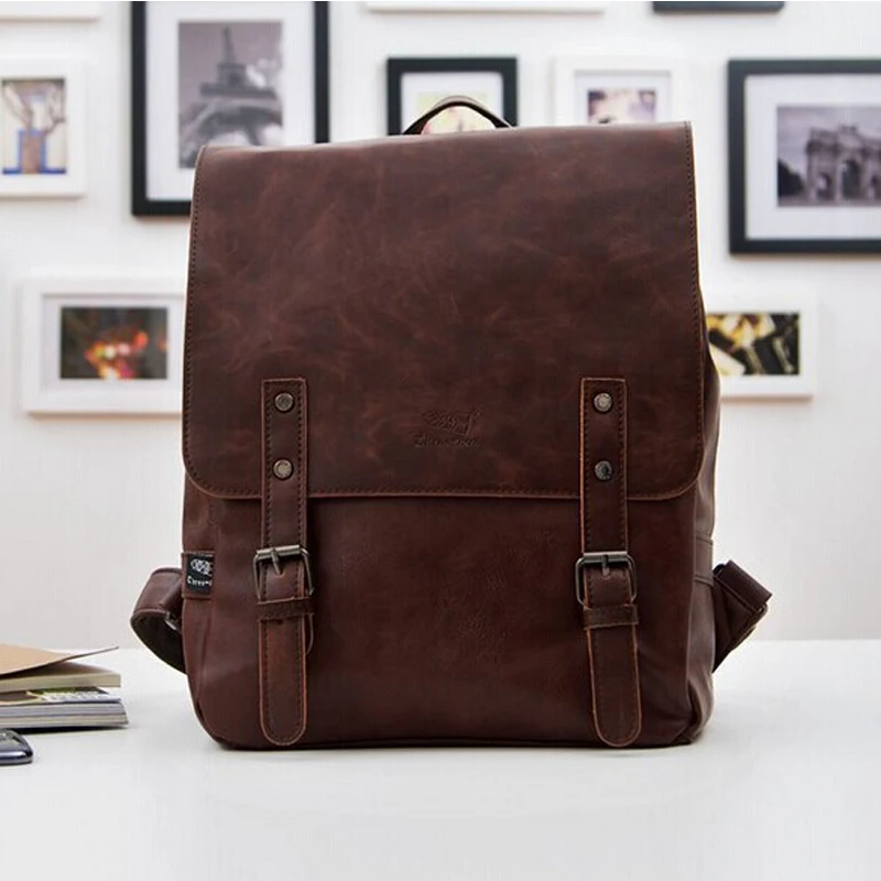 Prix pour 2016 nouvelle mode en cuir noir femmes sacs à dos Preppy Style sacs d'école pour adolescents Casual hommes voyage sacs Vintage mochilas Prix pour 2016 nouvelle mode en cuir noir femmes sacs à dos Preppy Style sacs d'école pour adolescents Casual hommes voyage sacs Vintage mochilas