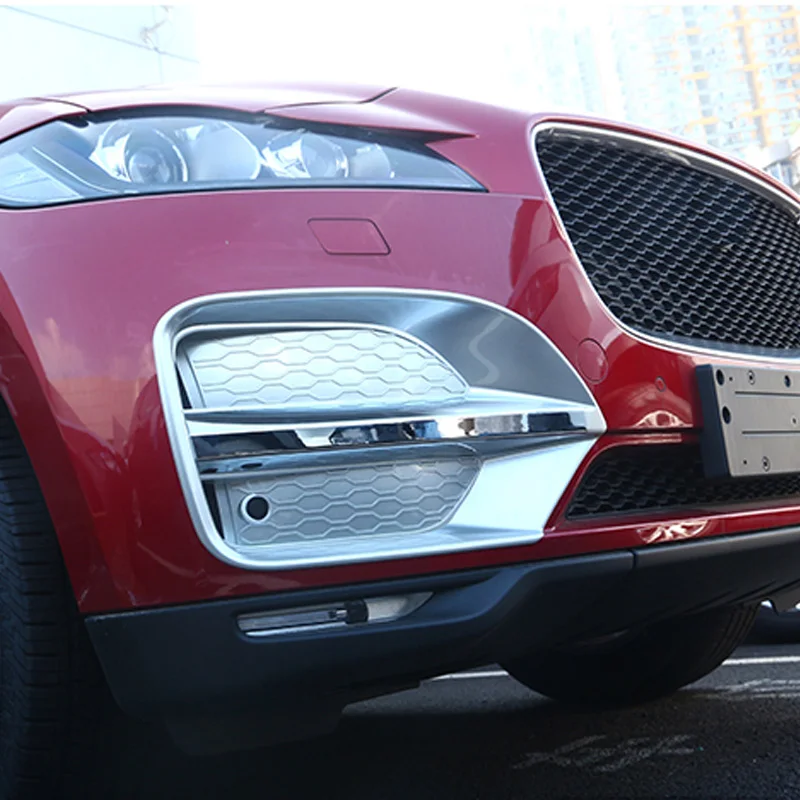 

Free Shipping High Quality ABS Chrome Front Fog lamps cover Trim Fog lamp shade Trim For jaguar fpace f-pace