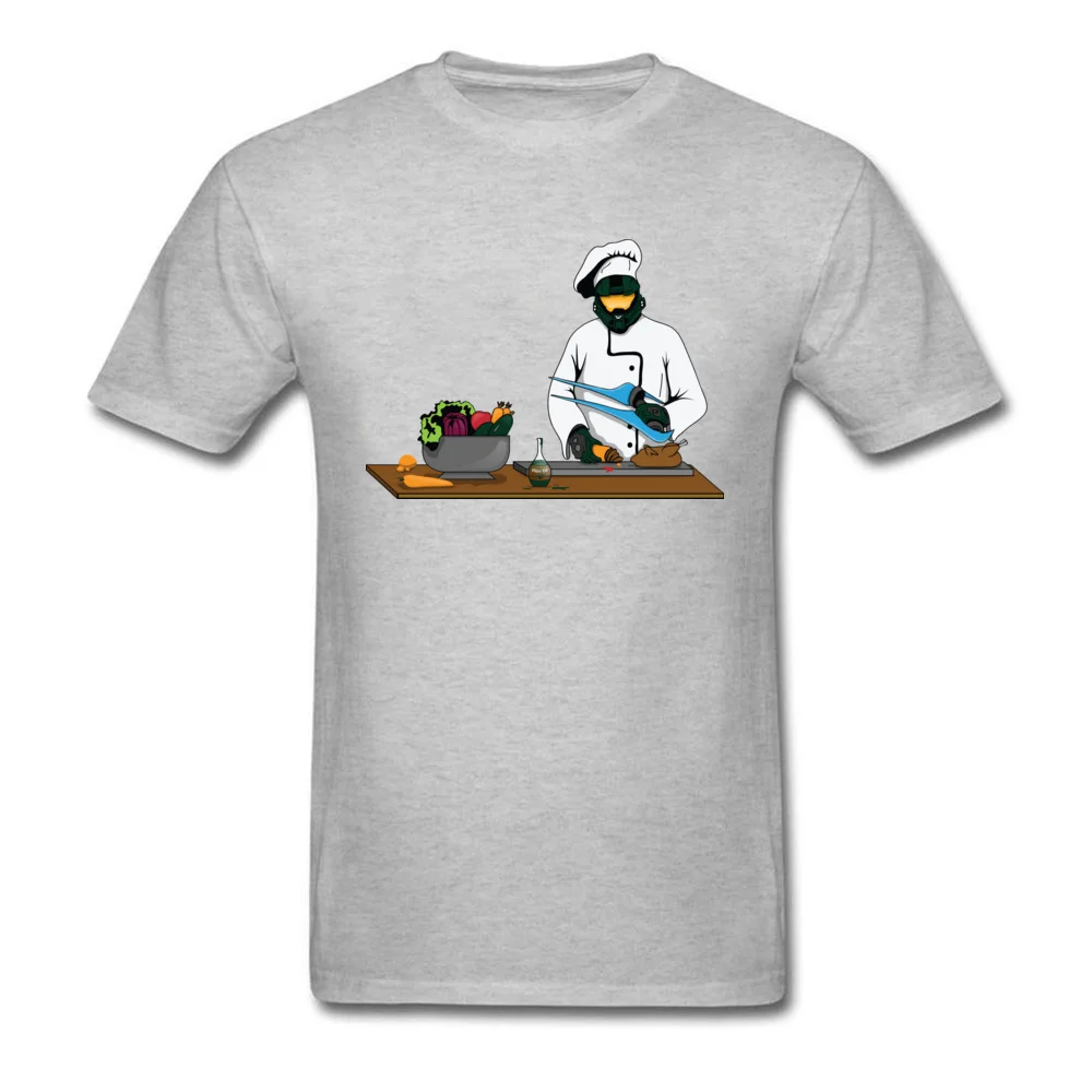 Master Chief or Chef Pure Cotton Men Short Sleeve Tops Tees Normal Summer T-shirts Summer Sweatshirts Latest O-Neck Master Chief or Chef grey