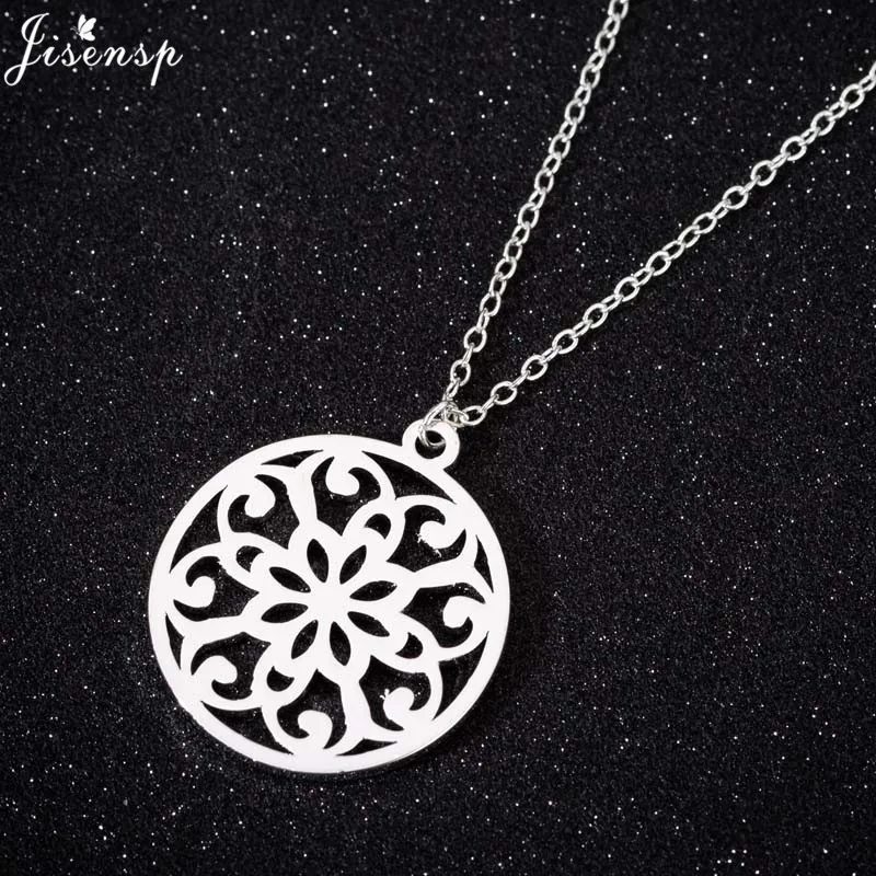 

Jisensp Hollow Origami Flowers Necklace Vintage Paper Cut Necklaces Geometric Pendants Plant Jewelry for Women Birthday Gift
