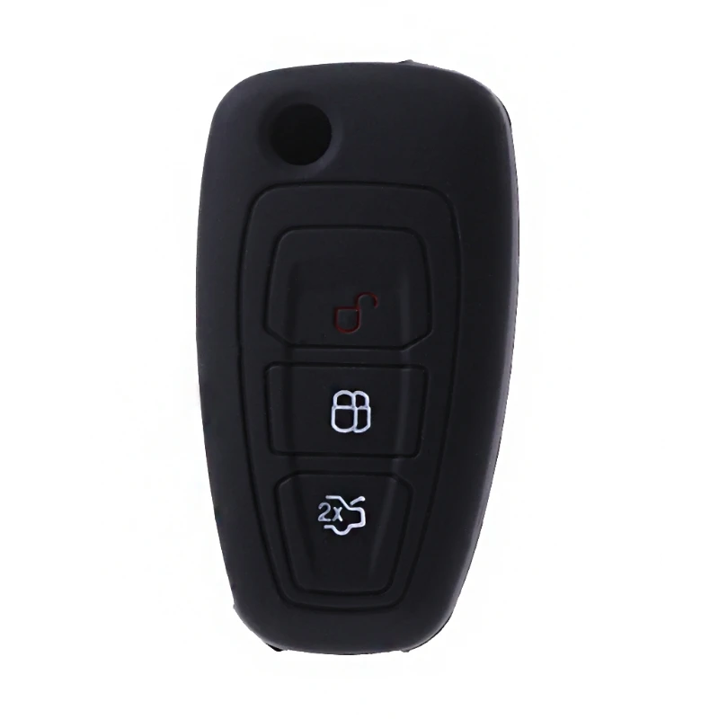 

3 Buttons Silicone Car Key Case Cover For Ford Focus 3 Mondeo MK3 Kuga Fiesta Escape Ecosport