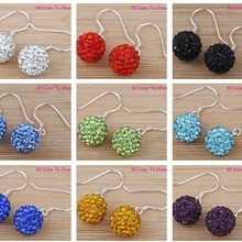 Можно смешивать цвета! DHL бесплатно 10 мм Горячие хрустальные серьги-гвоздики микро паве хрустальный шар для дискотеки Висячие серьги-гвоздики глиняные серьги