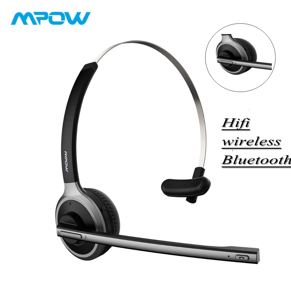 Топ Mpow M5 Bluetooth 4 1 гарнитура Беспроводные наушники с шумоподавлением кристально