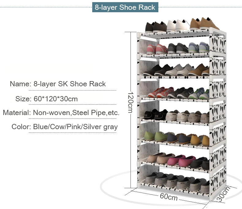 Простой стеллаж для обуви для дома, легкая сборка, Нетканая полка для обуви, мебель, органайзер для хранения прихожей, компактный шкаф для обуви