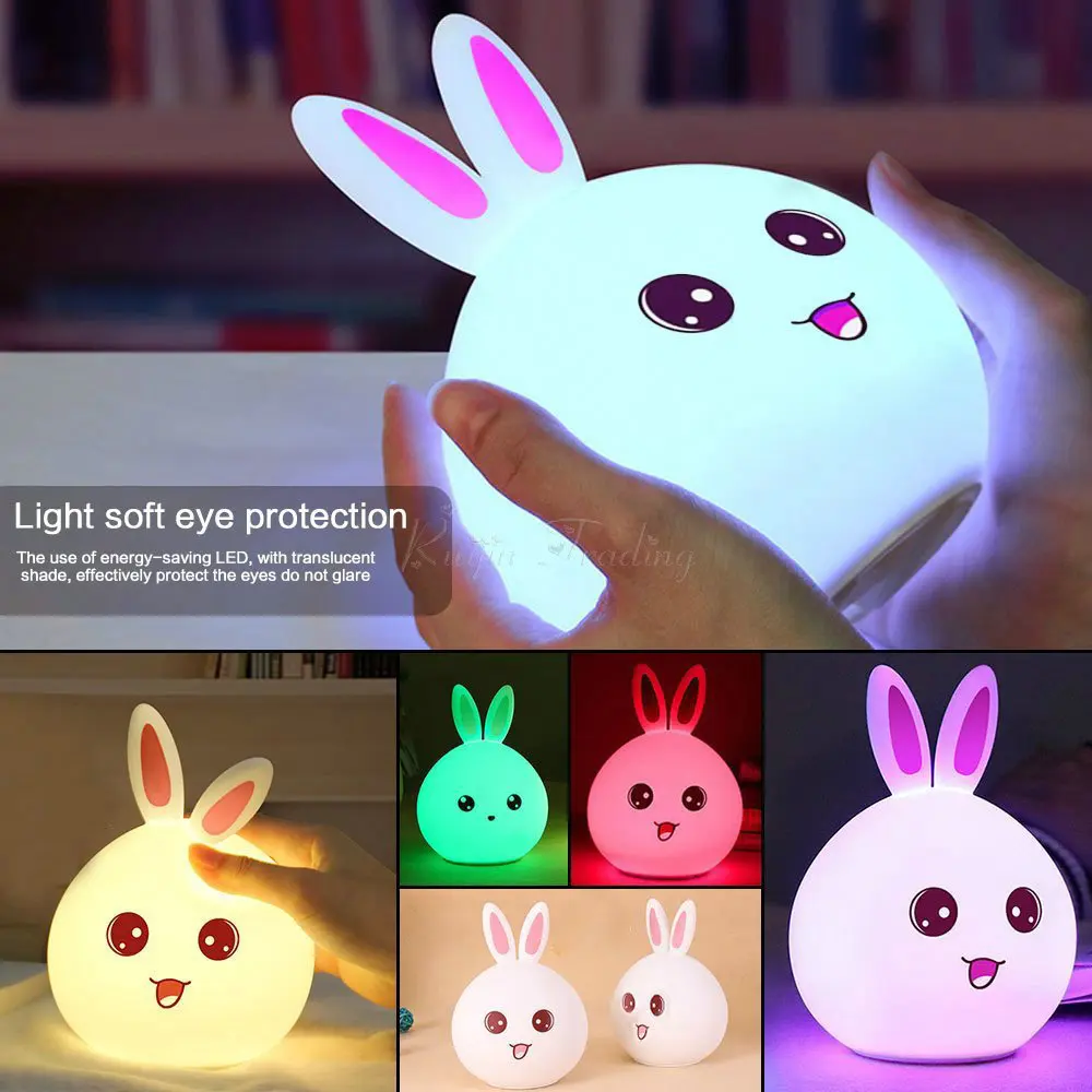 USB перезаряжаемые Милая панда курица кролик медведь Силиконовые Детские