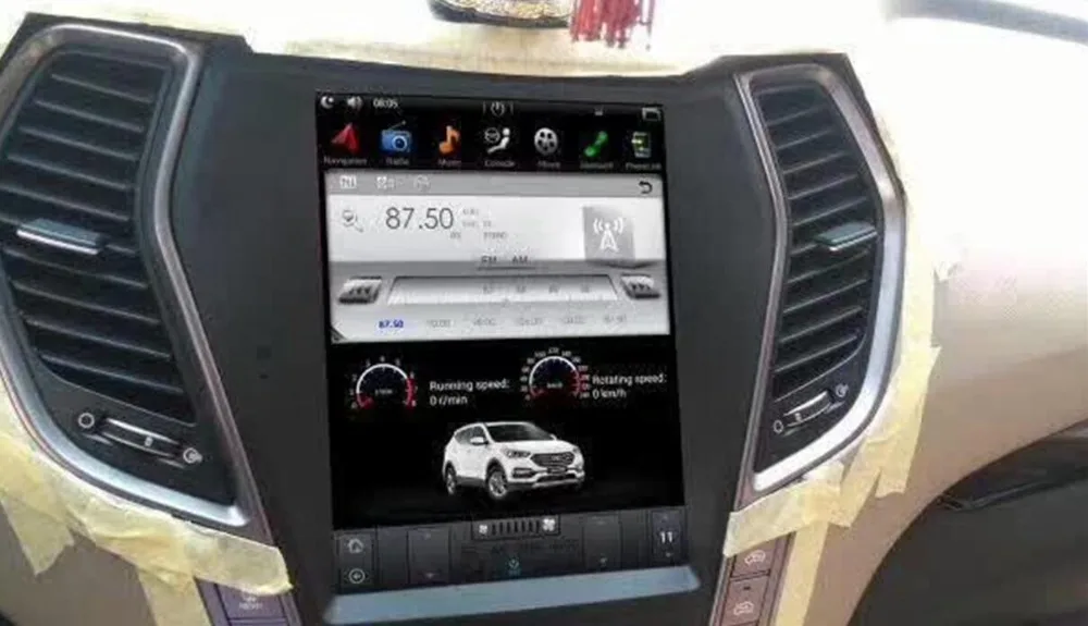 Top Tesla Style 10.4 Inch Android 6.0 Car GPS Navigation DVD Player Autostereo for Hyundai IX45 for Santa Fe 2013-2018 Seat Heating 1