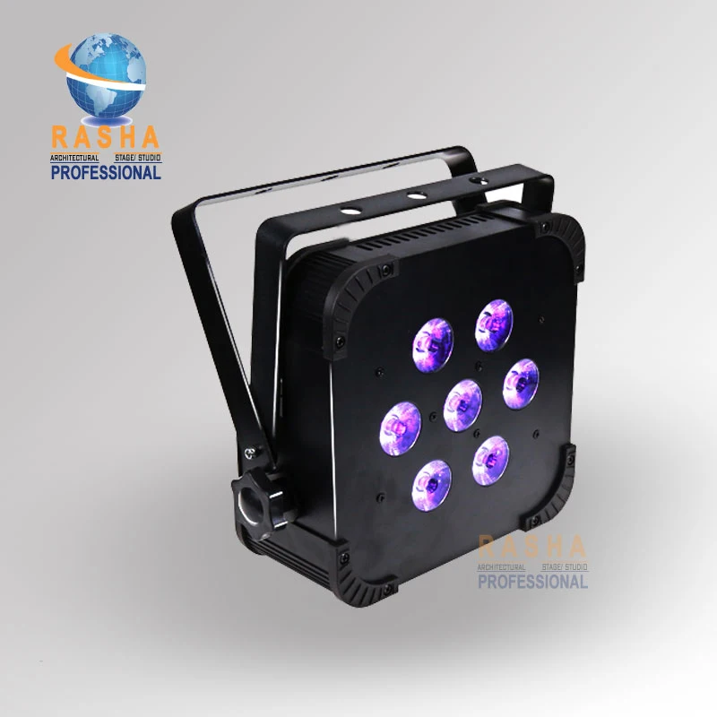 

Rasha Hot 7pcs*10W 4in1 RGBW/RGBA Non Wireless Quad LED Par Can Stage Light,American DJ Light DJ Club Par Can