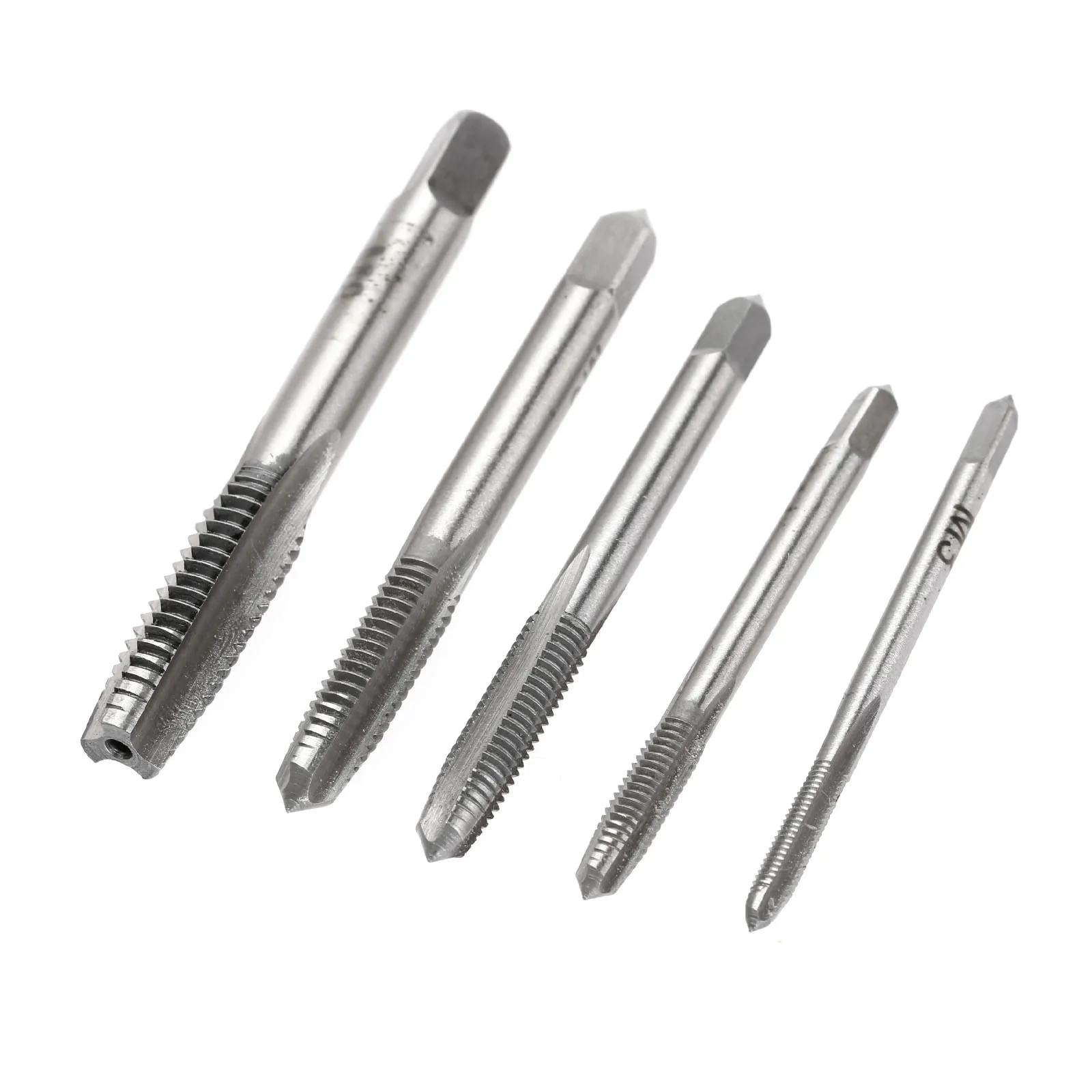 

DRELD 5Pcs HSS Hand Tap M3 M4 M5 M6 M8 Tap Die Machine Spiral Point Straight Fluted Screw Thread Metric Plug Hand Tool for Metal
