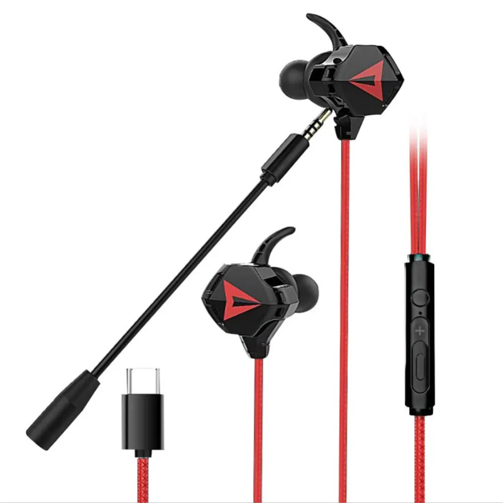 TYPE C 3 5mm In Ear Earphone Gaming Headset Mic Stereo Headphone Wired For PS4 Xbox High Quality earphones with 2pcs Earmuffs