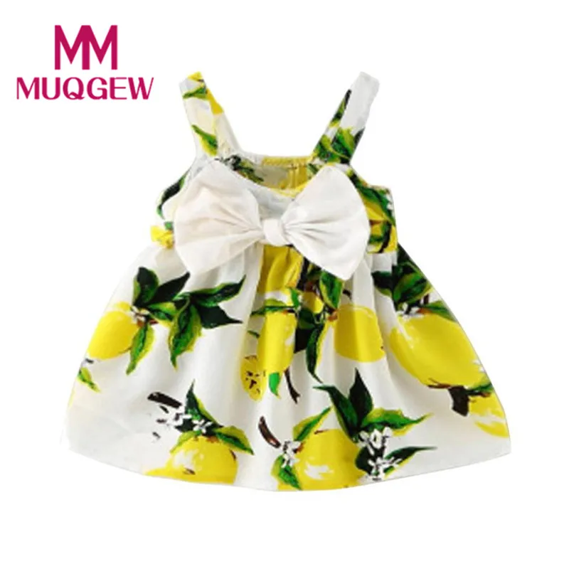 

MUQGEW 2018 Real Knee-length Sleeveless Bow Cute New Baby Dress Girls Clothes Slip Infant Girl Dresses For Princess Birthday #@%