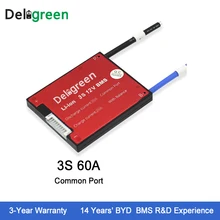Deligreen 3 S 60A 12 В PCM/PCB/BMS для литиевых аккумуляторов 18650 Lithion ионный Батарея pack