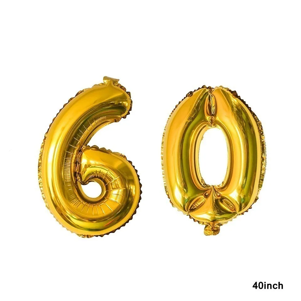 Горячее предложение! Распродажа! 18/30/40/50/60 лет DIY спиральный орнамент на день рождения воздушный шар "Конфетти" на день рождения Balons юбилейные праздничные украшения - Цвет: 60-40inch
