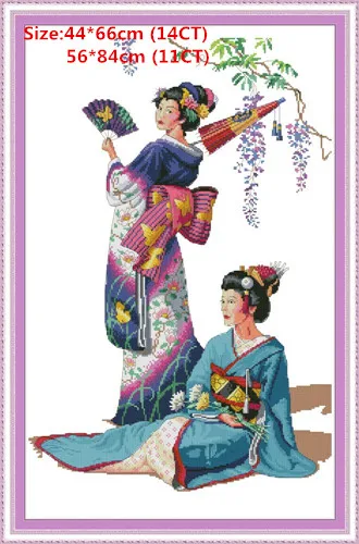 Joy Sunday Набор для вышивания крестиком Fogier Наборы для вышивания крестиком наборы для вышивания крестиком Набор для вышивания своими руками - Цвет: Kimono beauty