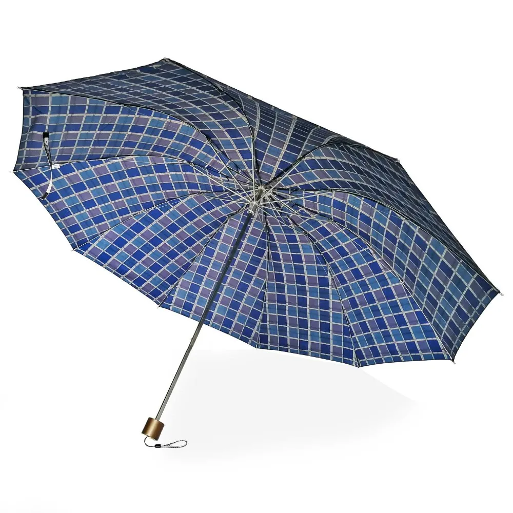 Большой складной зонт в клетку британском стиле с защитой от УФ лучей Защита