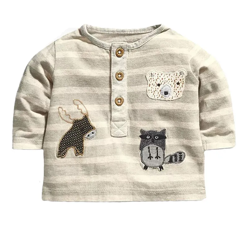 

Hurave 2019 Appliques cotton Shirt Clothes Baby Girls Autumn blouse Children Kids Long Sleeve Casual T Shirts Boys Clothing